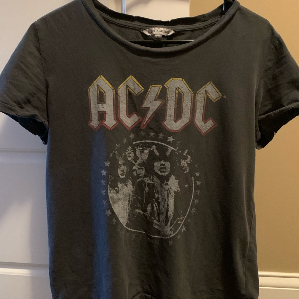 Distressed vintage AC/DC t-shirt.